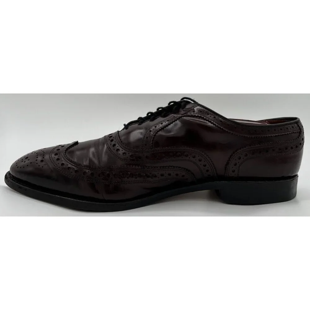 Allen Edmonds McAllister Mens Size US 9.5 D Burgundy Wingtip Oxford Shoes